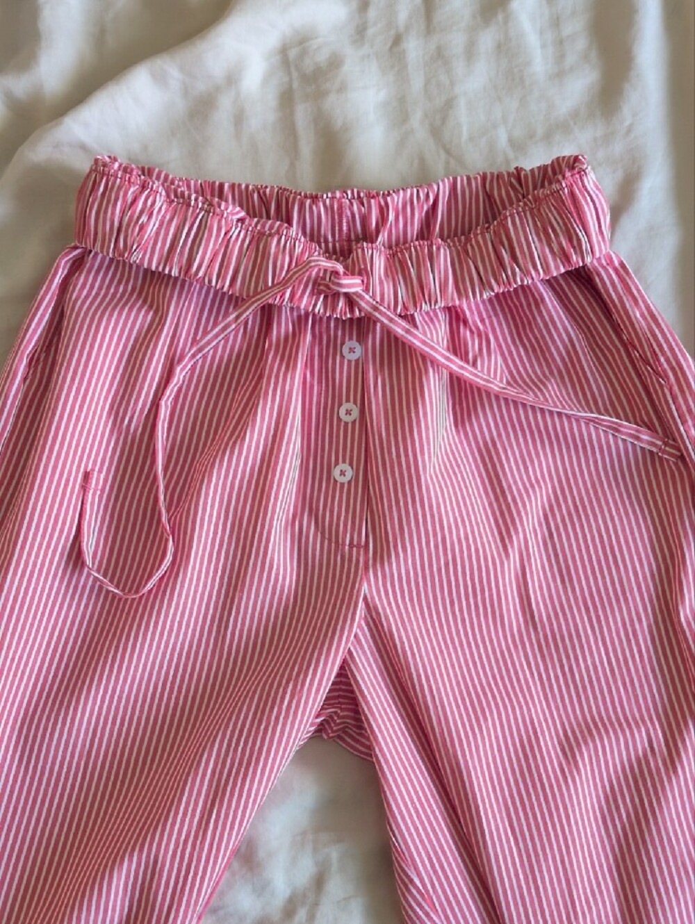 Daily Drills Red and White Striped Girls Pajama Pants - Picture 2 of 2